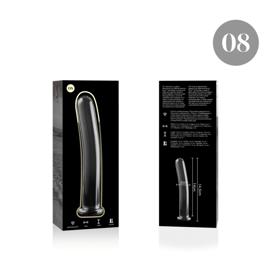NEBULA SERIES BY IBIZA - MODELLO 8 DILDO IN VETRO BOROSILICATO 14,5 X 2 CM ROSA